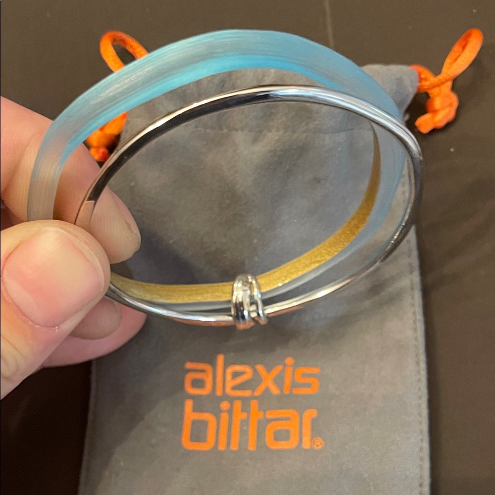 Alexis Bittar Silver and Light Blue Bangle